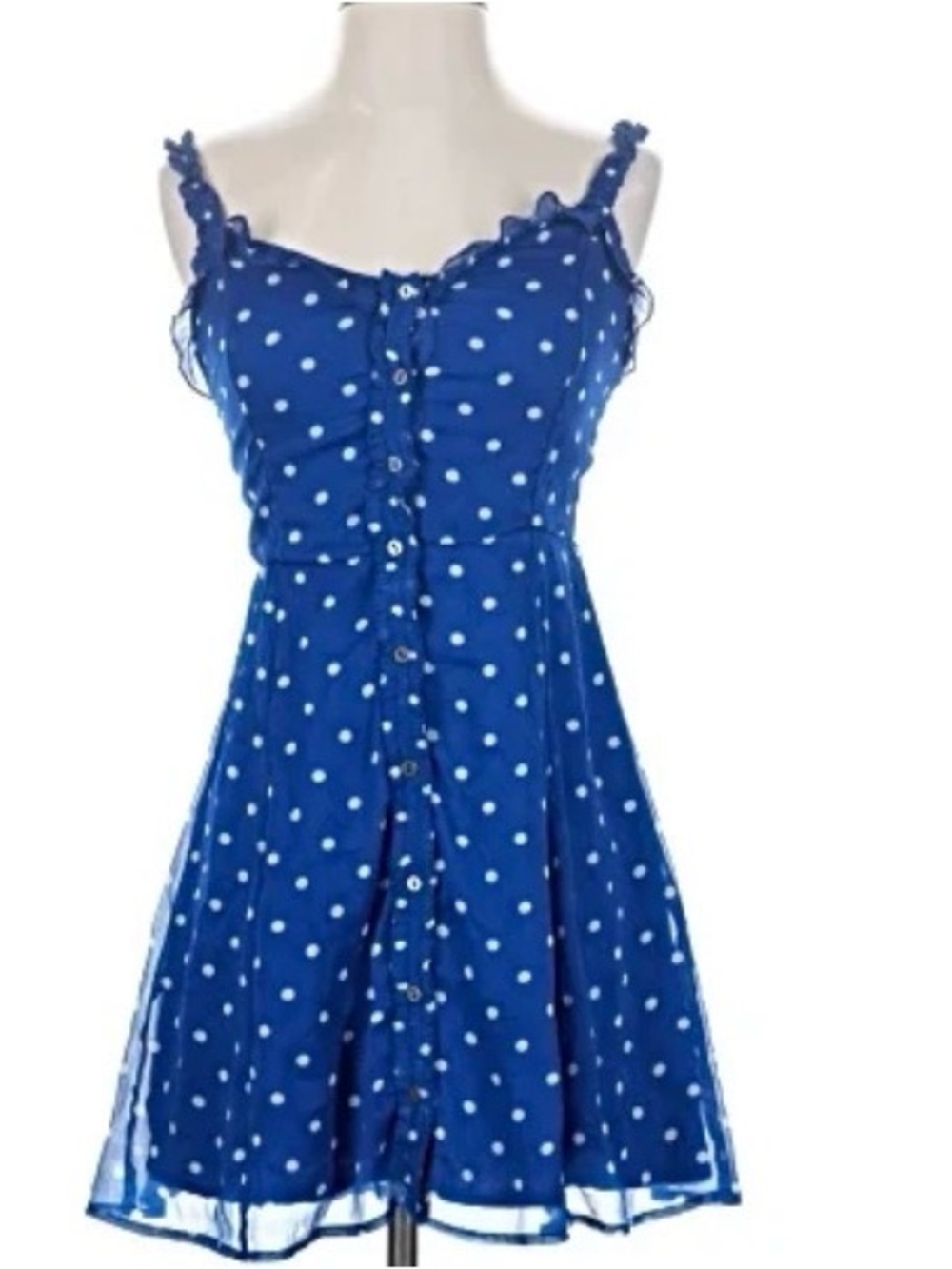 Abercrombie & Fitch Blue Dress with White Dots